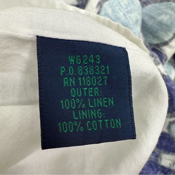 Boden Women’s Size US 4 UK 8 Linen Blue Cirle Print A Line Lined Skirt - Picture 9 of 10